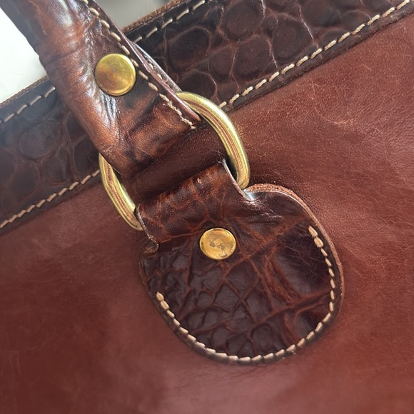 Brahmin Brown Croc Embossed Satchel Handbag - Vintage - Picture 7 of 16